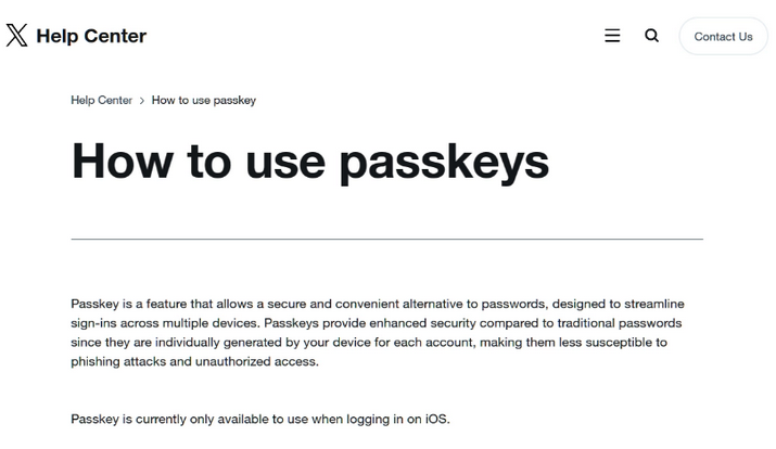 中兴镇苹果维修店铺分享iOS用户如何通过通行密钥(Passkey)登录 